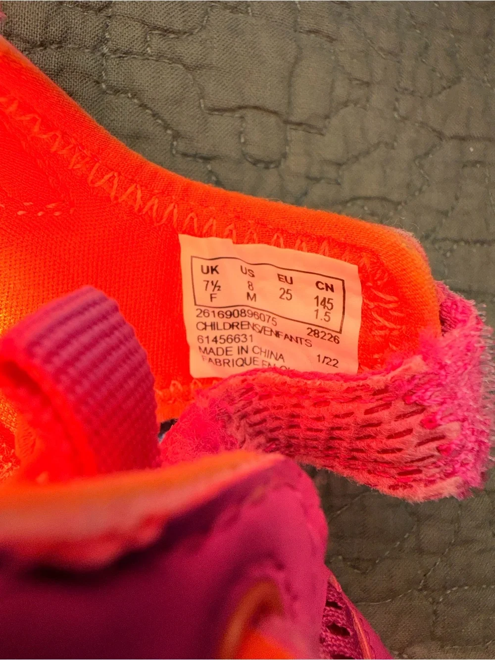 Clarks Kids Bright Pink and Orange Water Shoes - Size 8